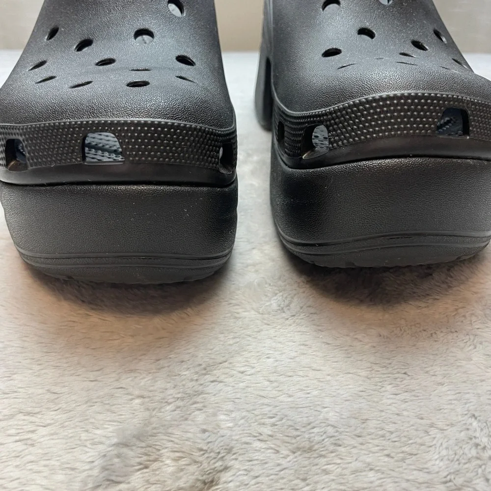 Crocs Unisex Chunky Siren Clog Womens 14 Mens 12 Black Platform Block Heel Mule
